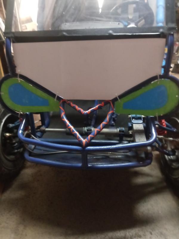 The buggy. It's our family go-kart/dune buggy. I painted it to look like a bug