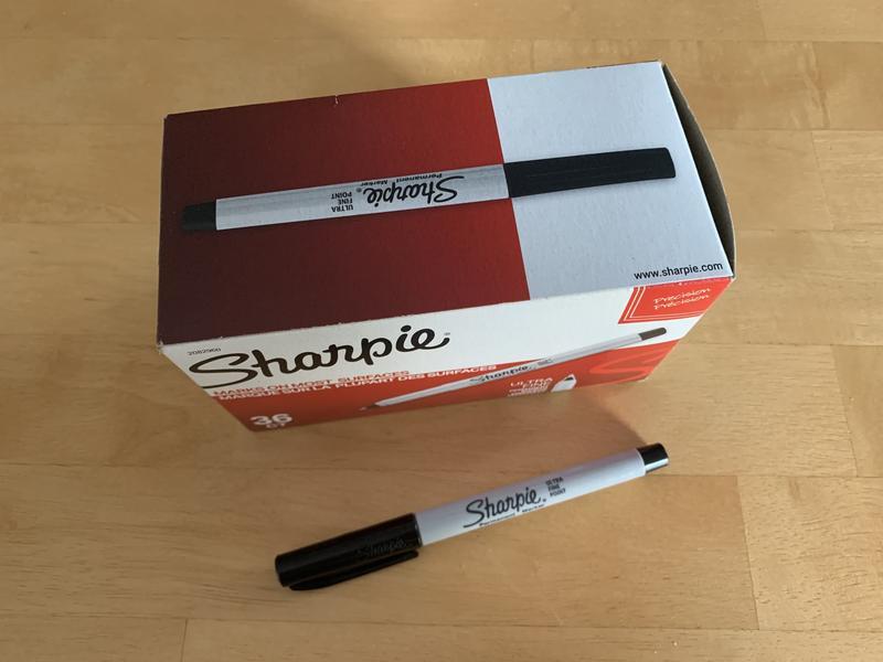  SHARPIE Permanent Markers, Fine Point, Black, 2 Boxes
