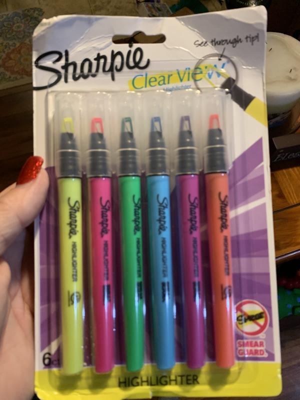 Sharpie Highlighter, Clear View Highlighter with See-Through Chisel Tip,  Stick Highlighter, Assorted, 12 Count