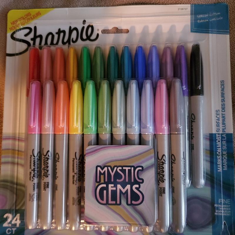 Sharpie Mystic Gems Permanent Markers - Fine Marker Point - Multi - 14