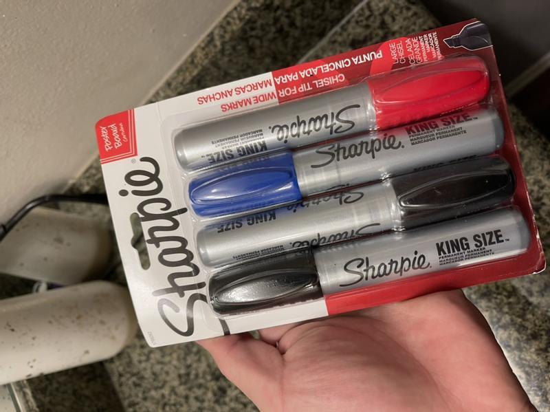 Red Sharpie King Size Permanent Poster Board Marker Chisel Tip Box