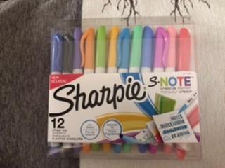 SHARPIE S-Note Creative Markers, Highlighters, Assorted Colors, Chisel Tip,  12 Count