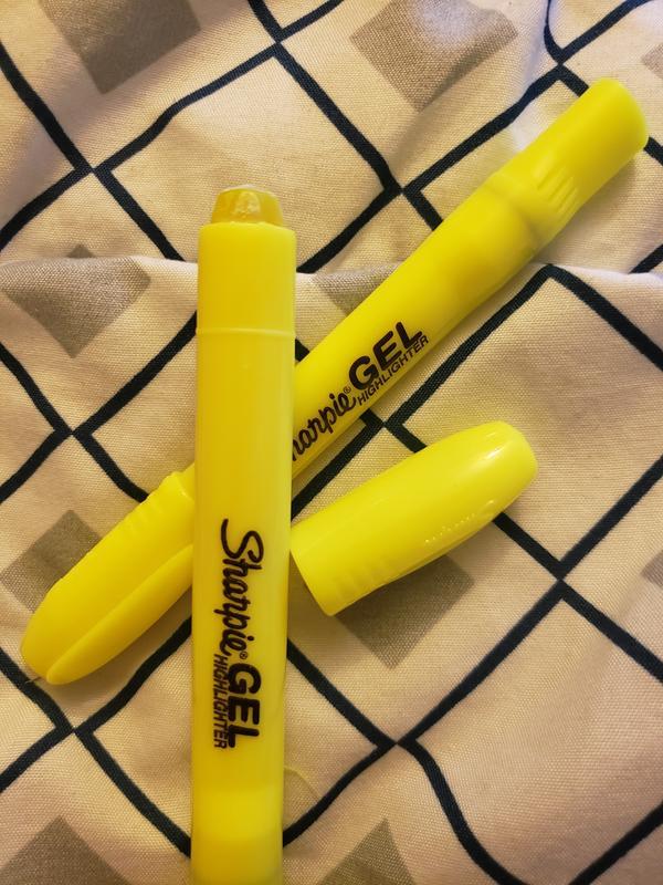 Sharpie Gel Highlighters, Fluorescent Yellow, Pack Of 12