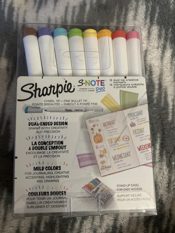 Sharpie S-Note Duo Assorted Colors Dual Ended, Chisel Tip, 8 count