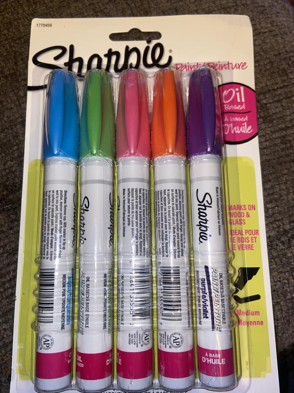 Sharpie Oil-Based Paint Markers, Medium Point, Assorted Fashion Colors, 5-Count
