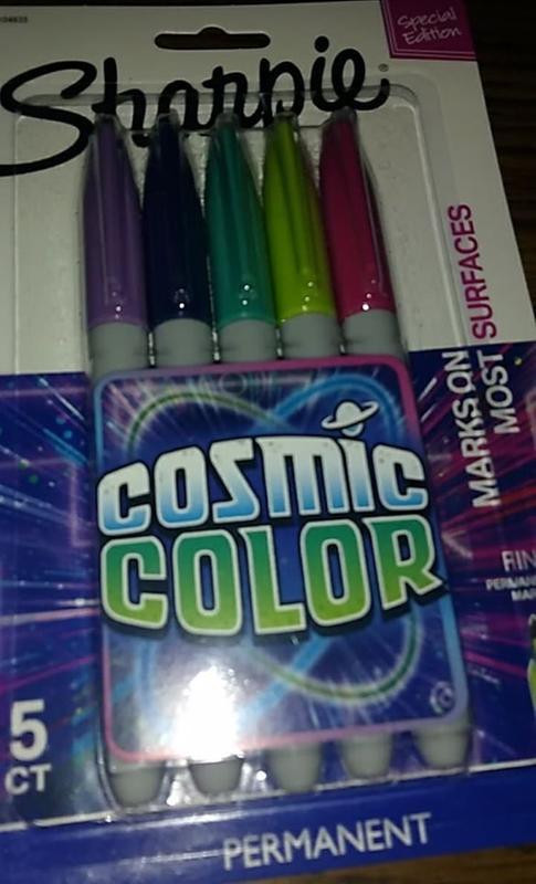 Sharpie Limited Edition Permanent￼ Markers, Fine Point, Cosmic Colors, 5  Count