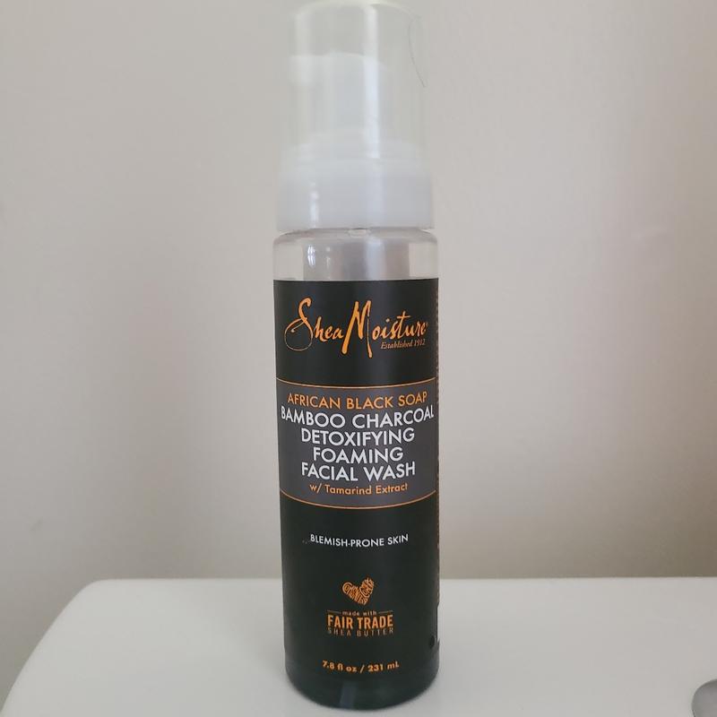 shea moisture bamboo charcoal foaming face wash