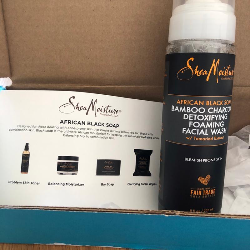 shea moisture african black soap bamboo charcoal detoxifying foaming facial wash