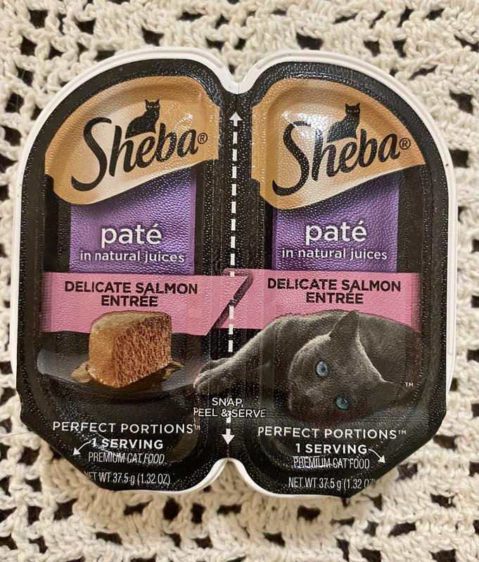 SHEBA Wet Cat Food Pate Variety Pack Signature Seafood Delicate Salmon and Tender Whitefish Tuna Entrees 24 2.6 oz. PERFECT PORTIONS Twin Pack