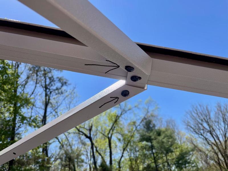 These are the bolts which should be left loose until roof panels are installed.