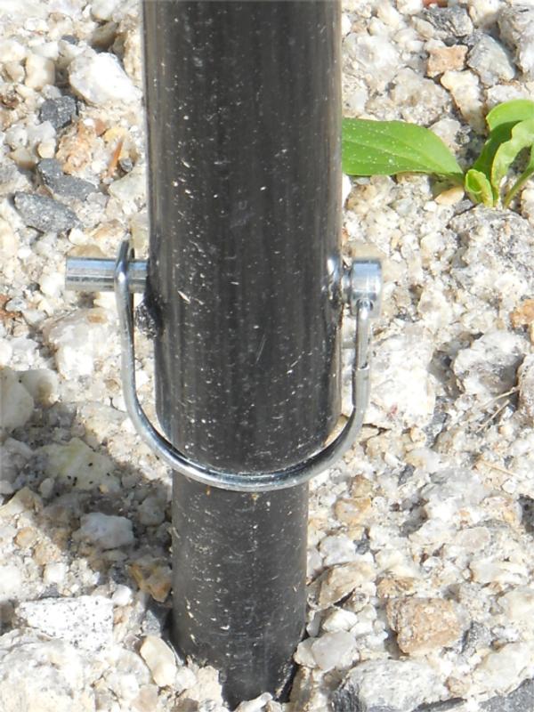 Stainless loop pin safety clip ground anchor