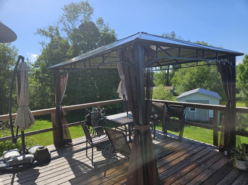 ShelterLogic Sycamore 10-ft x 12-ft Hardtop Roof Steel Gazebo (Screen ...