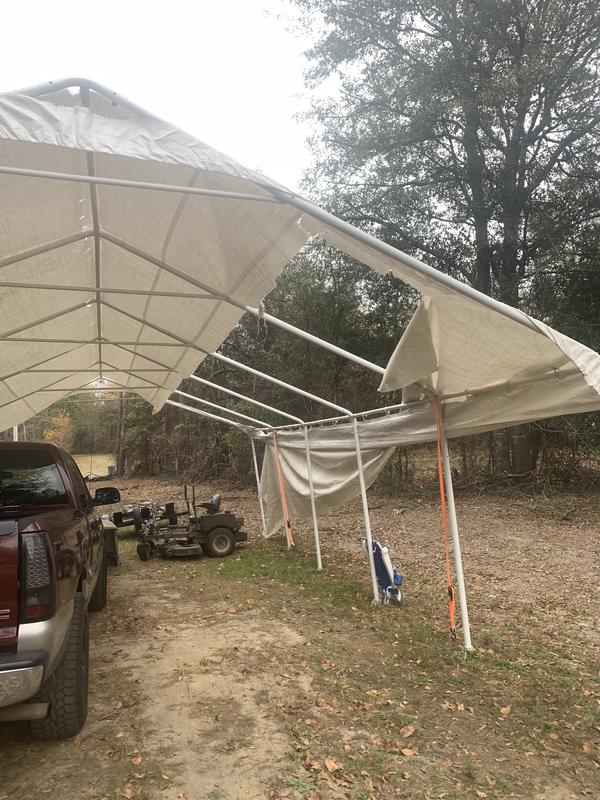 You can see the canopy also has holes in it at the peak.