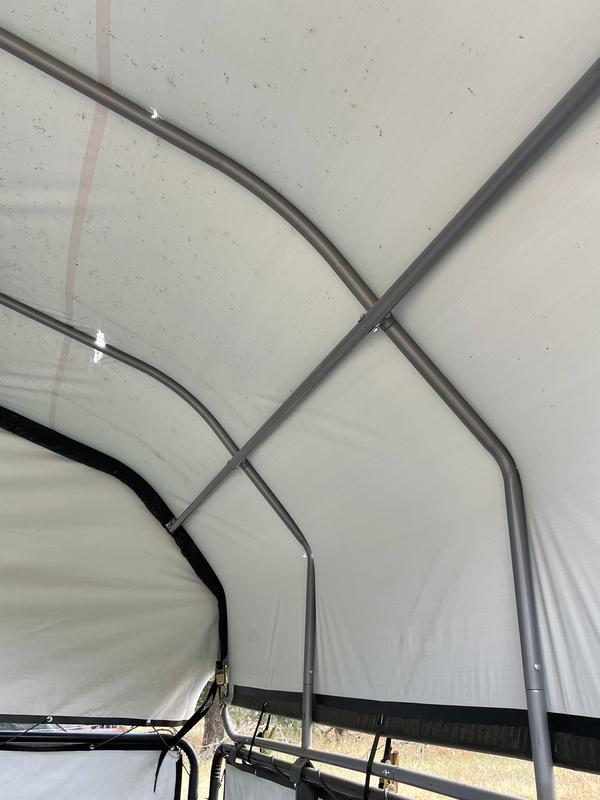 One of several holes in my second shelterlogic