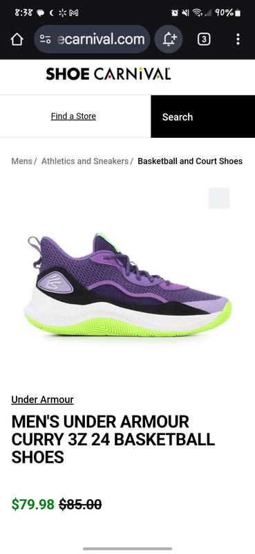 Men's Under Armour Curry 3Z 24 Basketball Shoes | Shoe Carnival