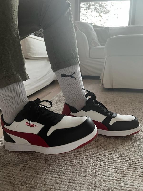 Men's PUMA Safety Frontcourt CT ESD–Black/White/Red Work Shoes