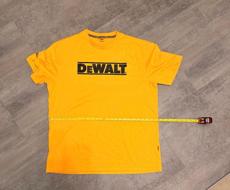 DEWALT Men's Yellow Poplin Short Sleeve Solid T-shirt (Large