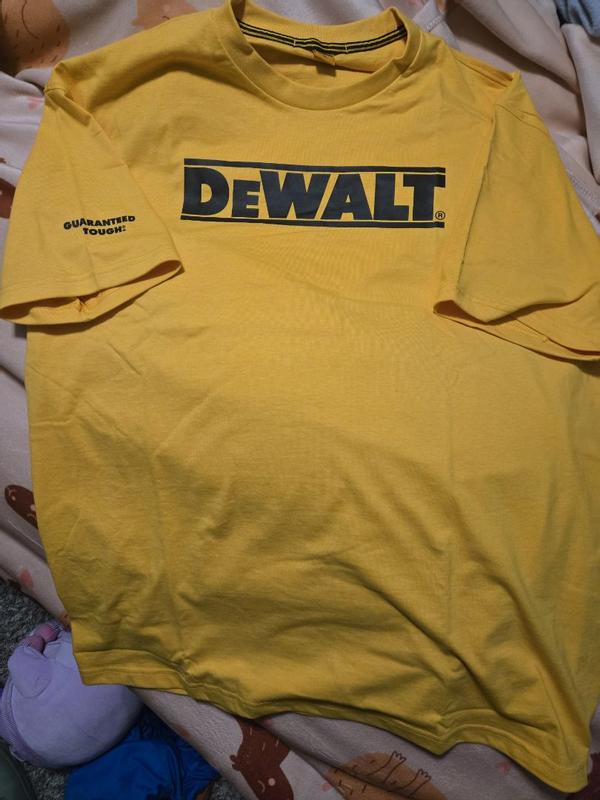 DEWALT Men's Yellow Poplin Short Sleeve Solid T-shirt (Large