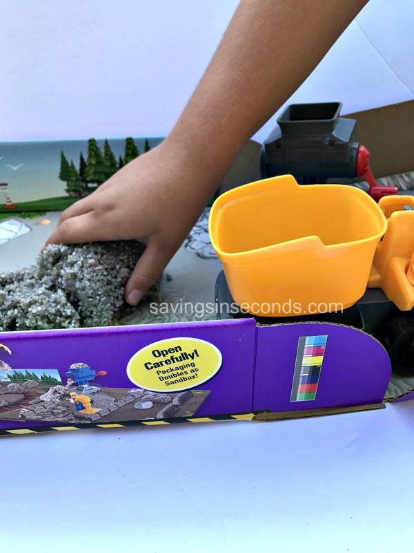 There's enough sand to fill the back of the truck