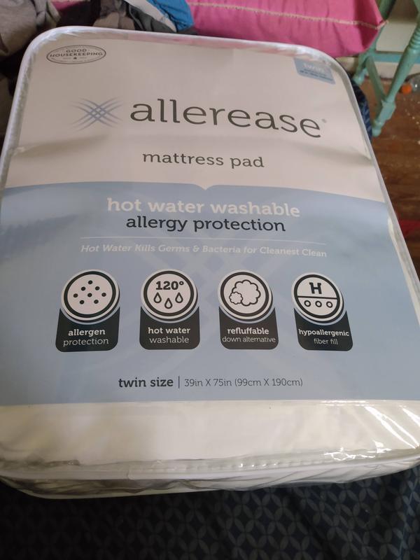 AllerEase Hot Water Wash Allergy Protection Mattress Pad