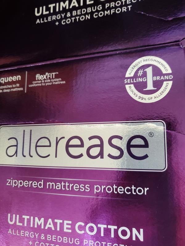 AllerEase Ultimate Cotton Allergy and Bedbug Zippered Mattress Protector