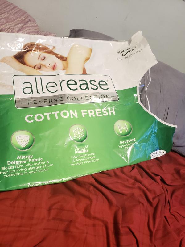 AllerEase AllerEase Reserve Cotton Fresh Pillow in the Bed Pillows department at Lowes