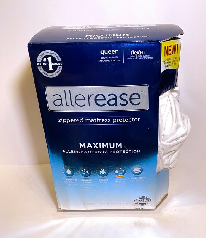 Allerease Twin Maximum Allergy Zippered Mattress Protector, White