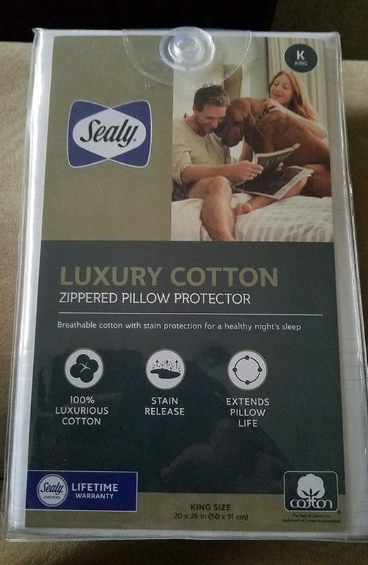 Sealy Luxury Cotton Zippered Pillow Protector