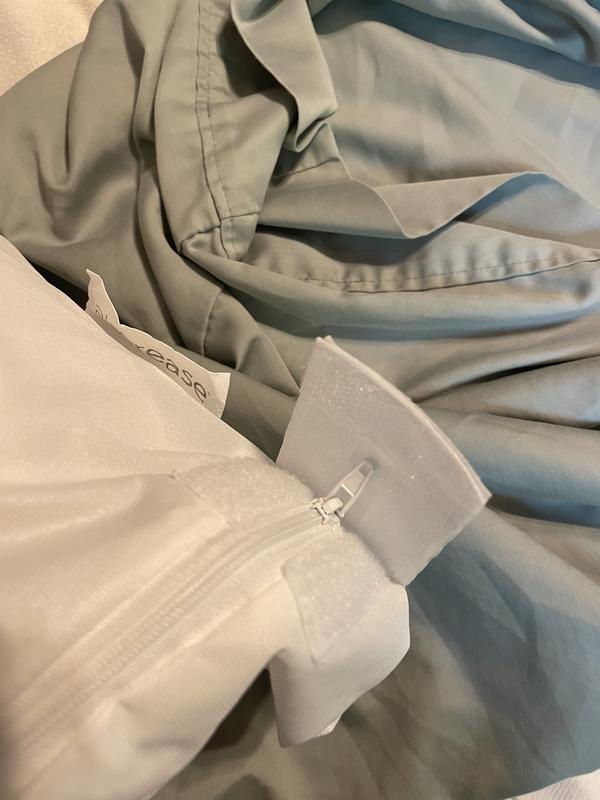 Velcro cover for zipper.