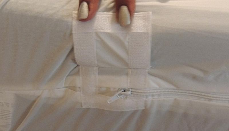 Velcro Zipper Pull Cover Prevents Zipper From Opening When On Mattress