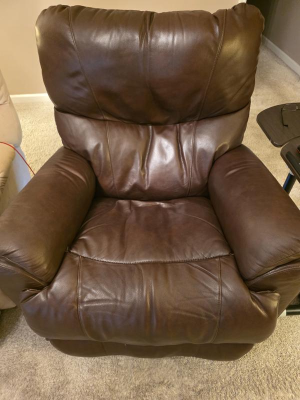 La-Z-Boy Trouper Walnut Leather Rocker Recliner | Homemakers