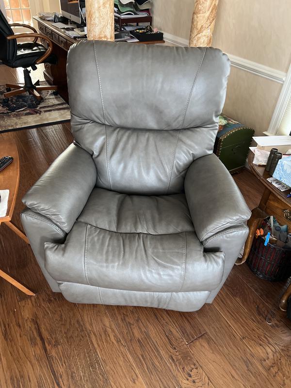 La Z Boy Trouper Leather Grey Rocker Recliner Homemakers