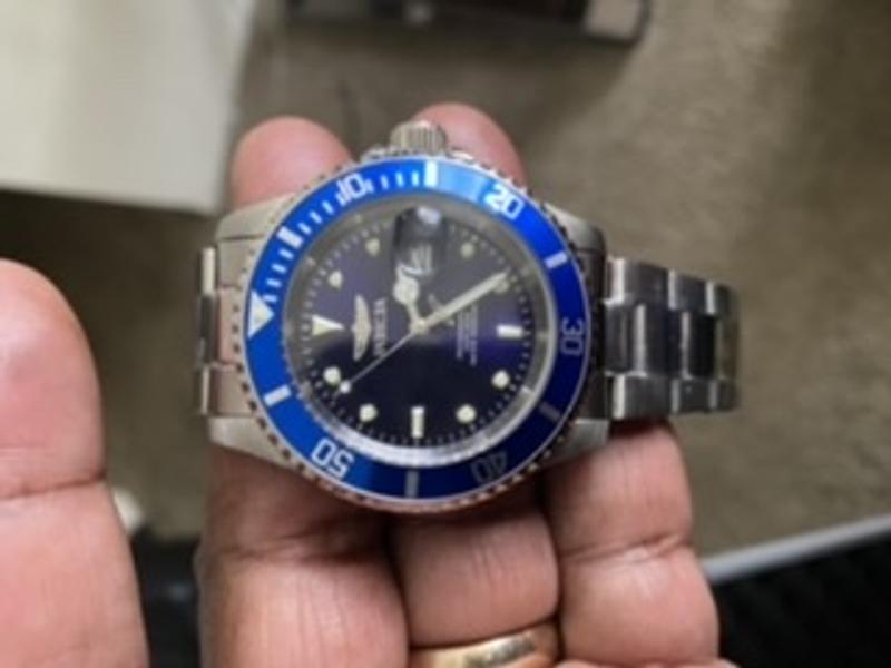 Invicta 40mm pro diver quartz magnified date window stainless steel bracelet watch sales
