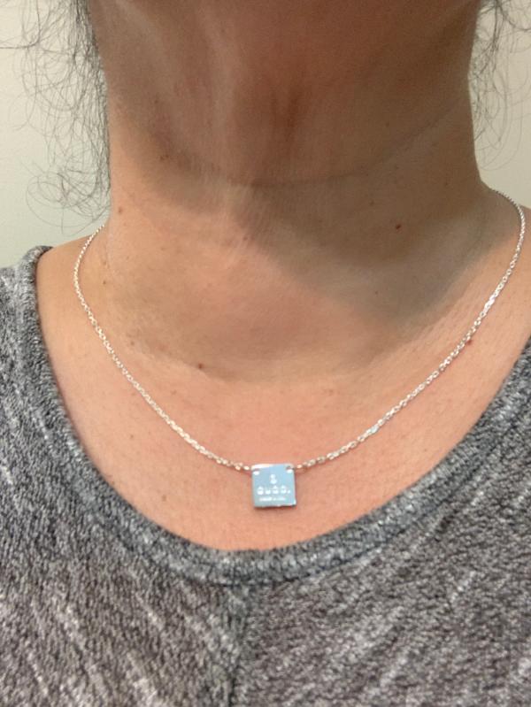 gucci square silver necklace