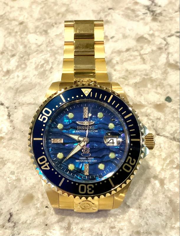 Invicta 47mm Grand Diver Automatic Diamond Accented Abalone