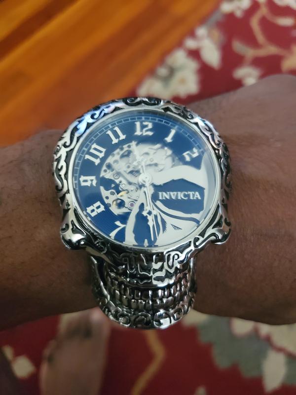 Invicta Men's 50mm Skull Automatic Skeletonized Dial Stainless