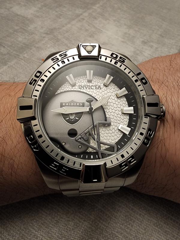 Invicta NFL Las Vegas Raiders Men's Watch - 52mm, Steel, Aqua Plating  (35190) - Watch Review