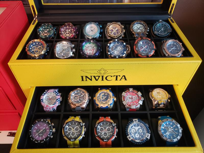 Invicta 2 Drawer 32 Slot Watch Box w Plexi Glass Top