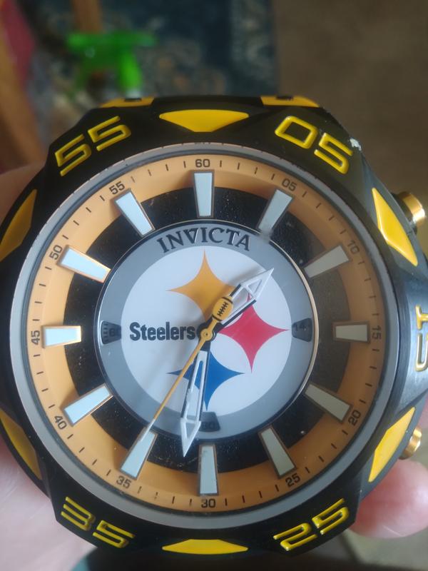 Invicta NFL Pittsburgh Steelers Bolt Yellow Chronograph Silicone Watch 52mm  New