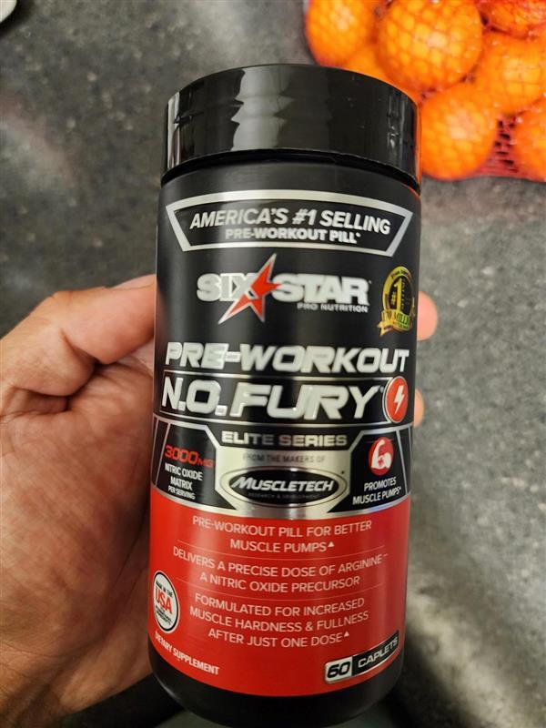 N.O. Fury Non Stim Pre Workout 60 Capsules SIXSTAR