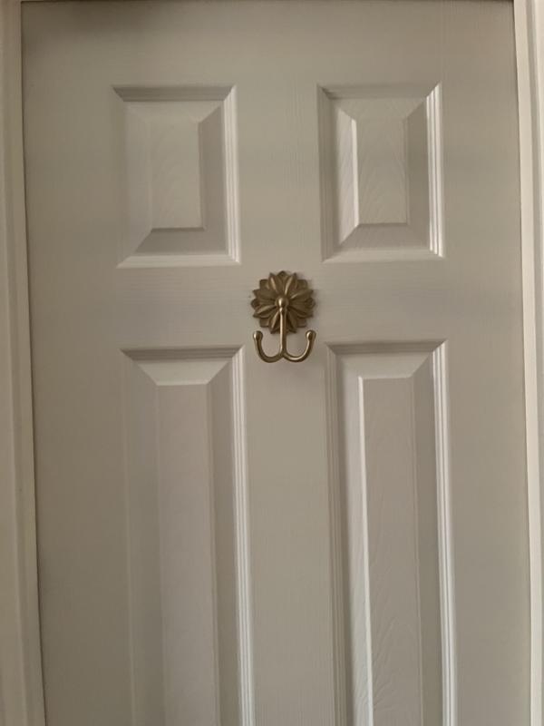 Floral Solid Brass Double Coat Hook