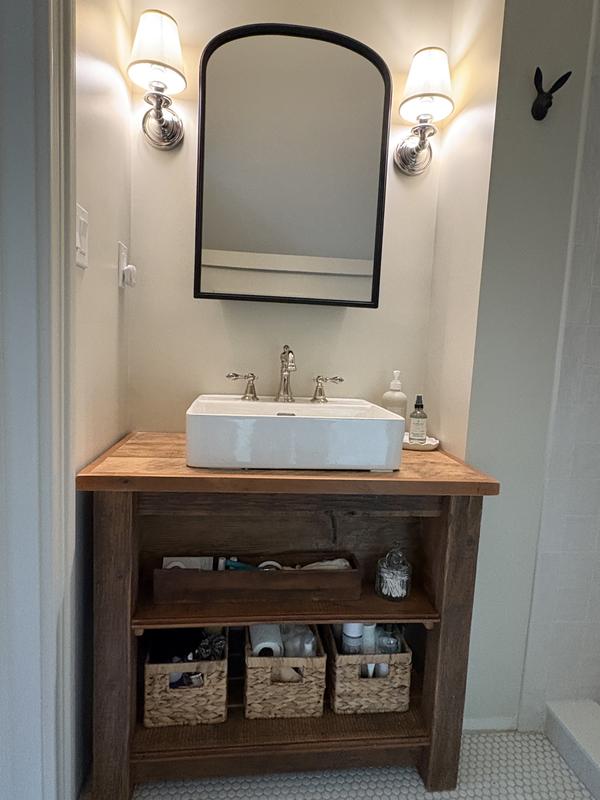 Hibiscus White Rectangular Fireclay Vessel Sink - 8