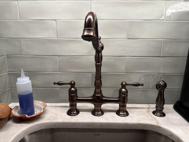 Delacour Bridge Kitchen Faucet with Side Spray - Brushed Gold
