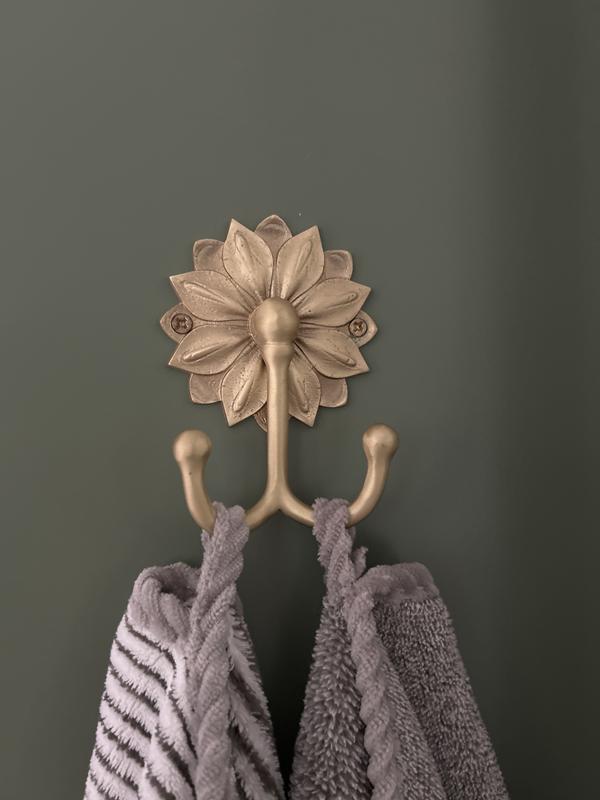 Floral Solid Brass Double Coat Hook Signature Hardware