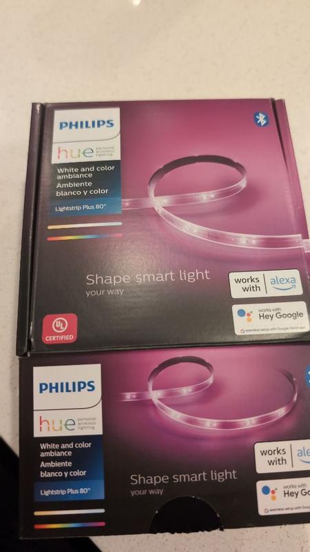 Philips Hue 6.6 ft. Smart Plug-In Color and Tunable White Ambiance Cuttable  Integrated LED Under Cabinet Light Base Kit (1-Pack) 555334 - The Home