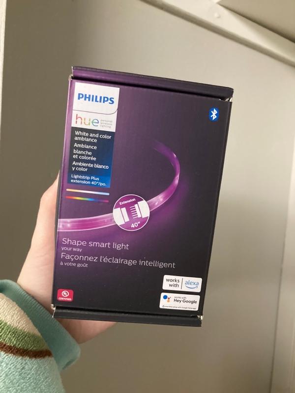 Philips Hue White and Color Ambiance Indoor Light Strip Plus Extension LED  40 inch, White 