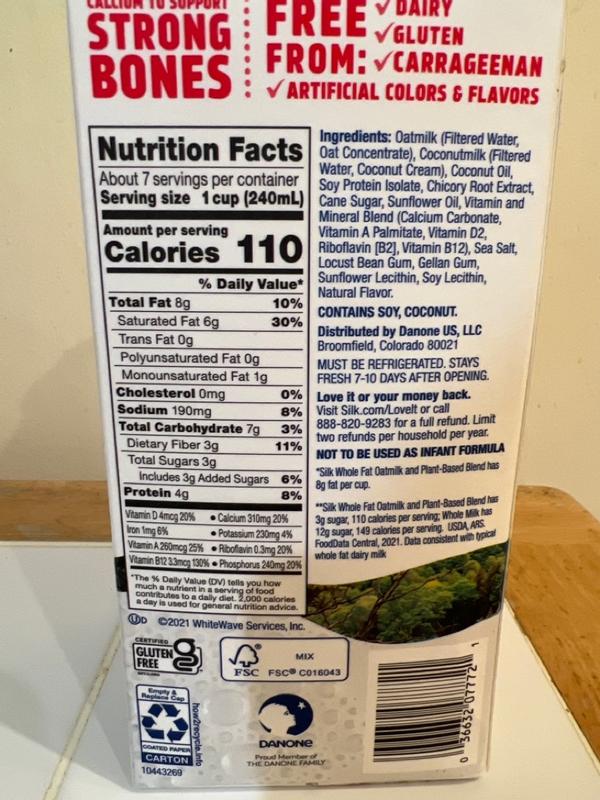 Silk Coconut Milk Nutrition