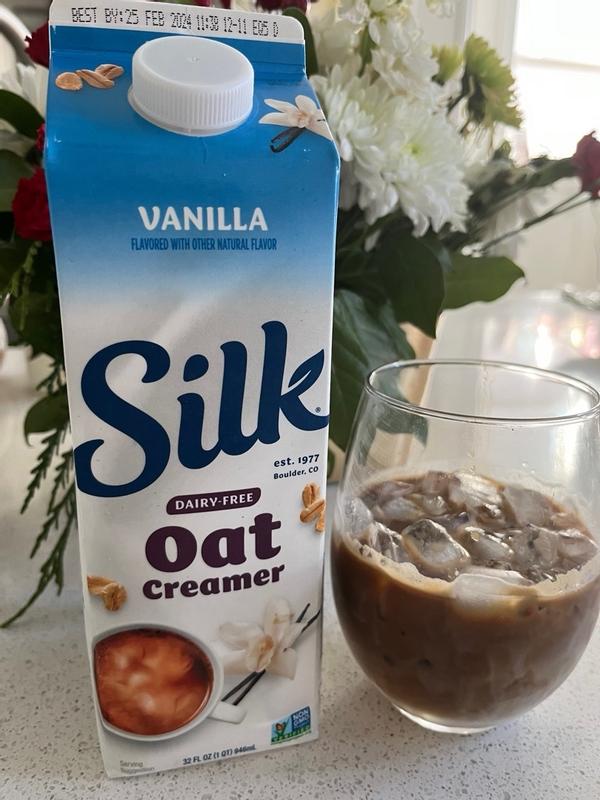 Silk Oat Creamer, Vanilla, Smooth, Lusciously Creamy Dairy Free and Gluten  Free Creamer From the No. 1 Brand of Plant Based Creamers, 32 FL OZ Carton