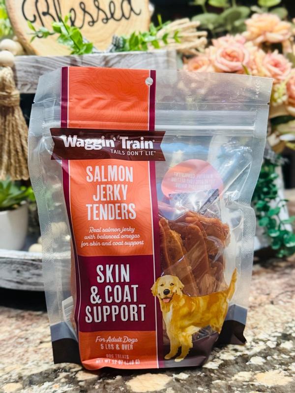 Waggin' Train Salmon Jerky Tenders for Skin & Coat Support Dog