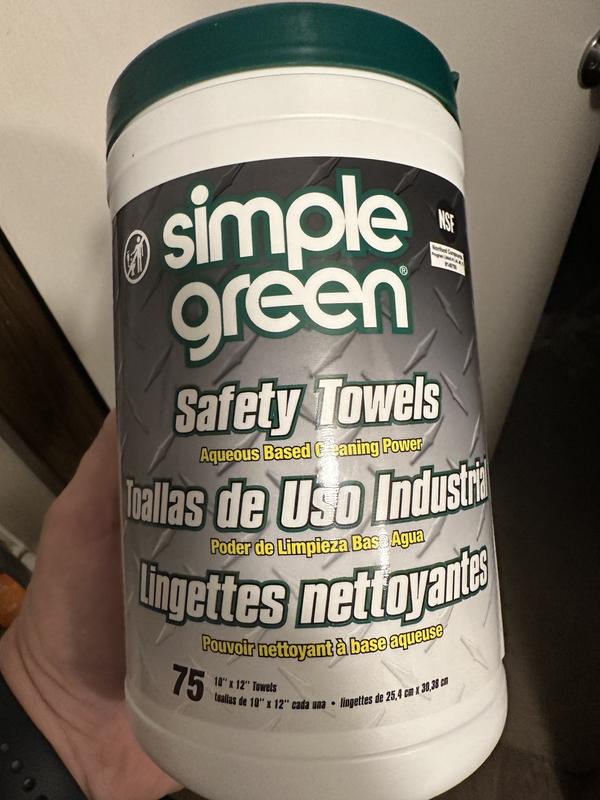 Simple Green Safety Towels 1-Ply 10 x 12 White Unscented 75/Canister in ...
